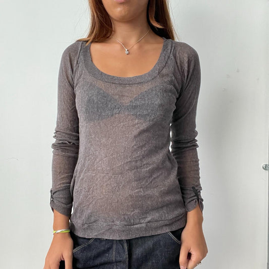 Vintage Grey Cop Copine Sheer Top