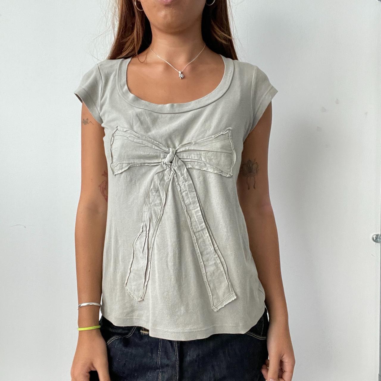 Vintage Khaki Ribbon Top