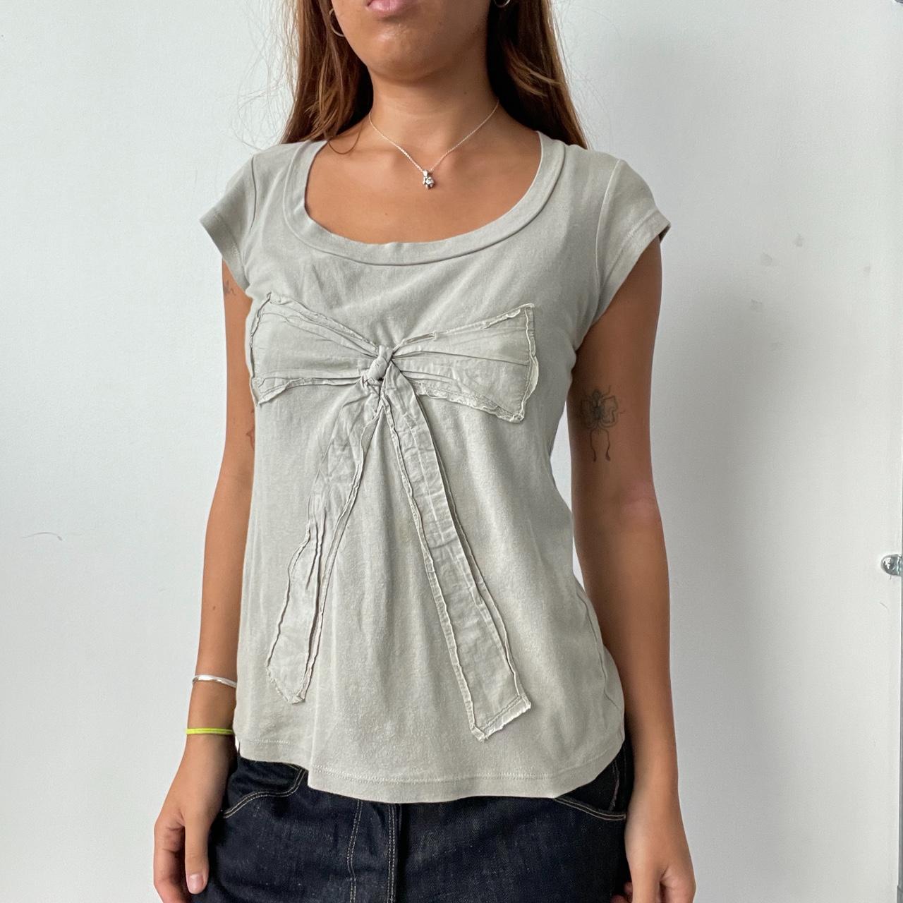 Vintage Khaki Ribbon Top