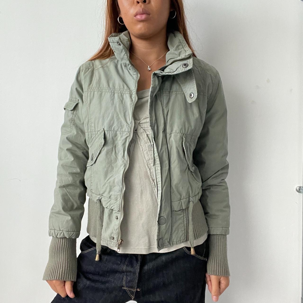 Vintage Khaki Zip Up Jacket
