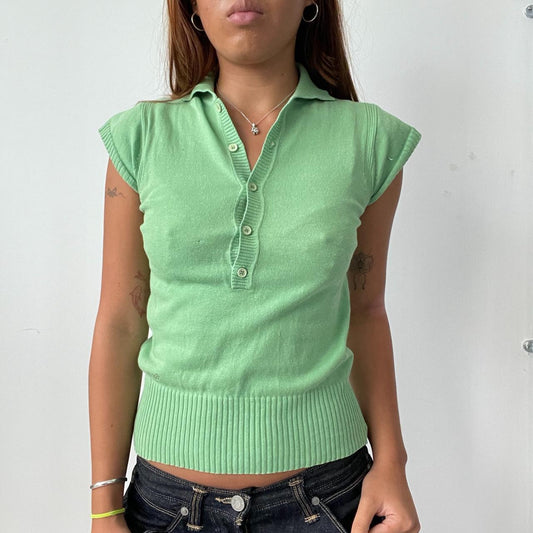 Vintage Green Polo Top
