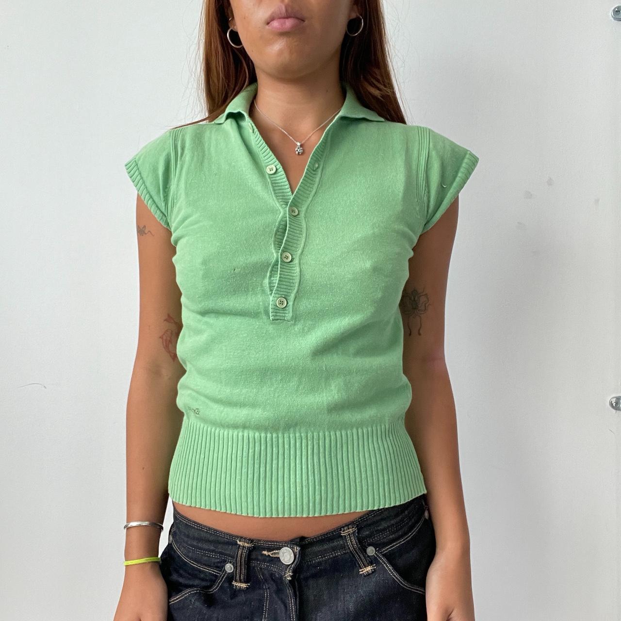 Vintage Green Polo Top
