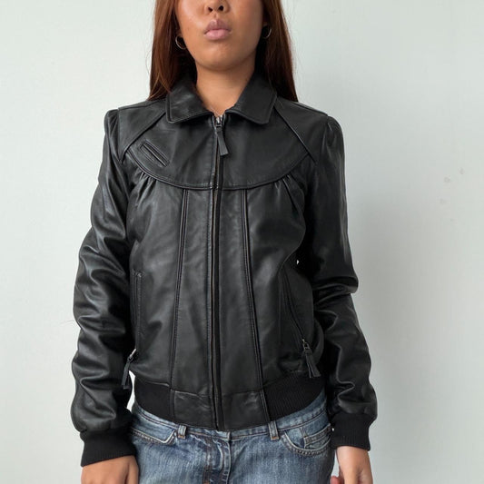 Vintage Leather Zip Up Jacket