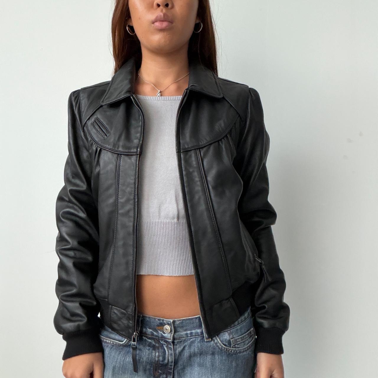 Vintage Leather Zip Up Jacket