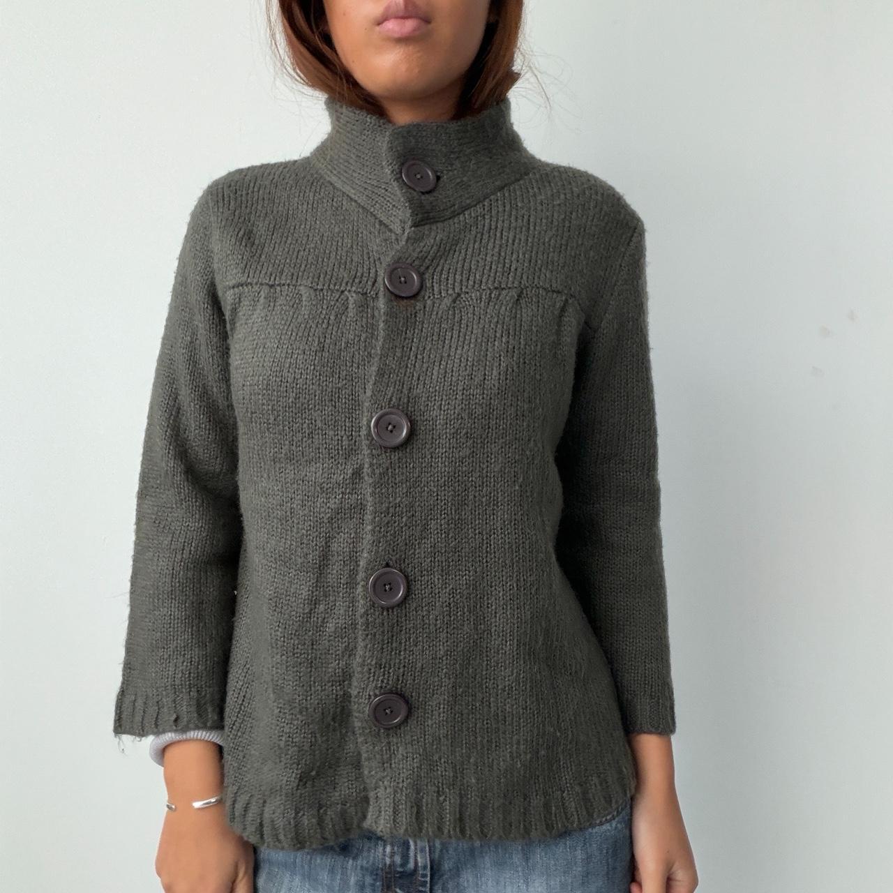 Vintage Funnel Neck Knit Cardigan