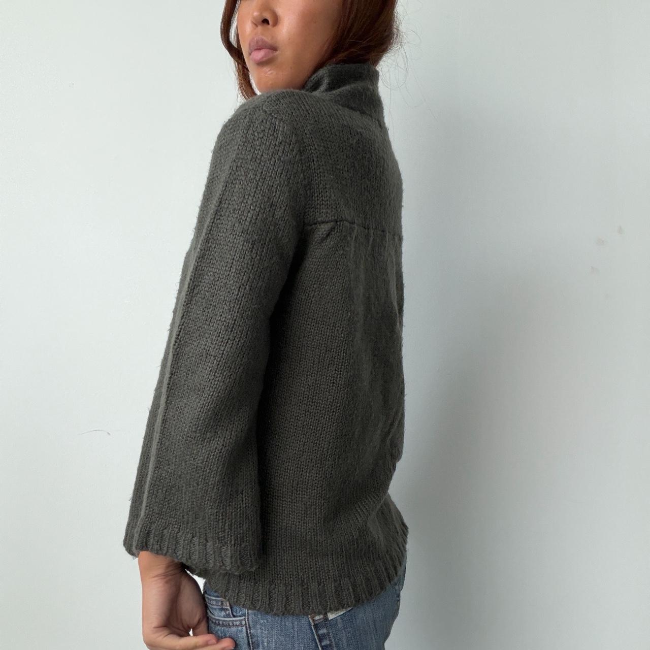 Vintage Funnel Neck Knit Cardigan