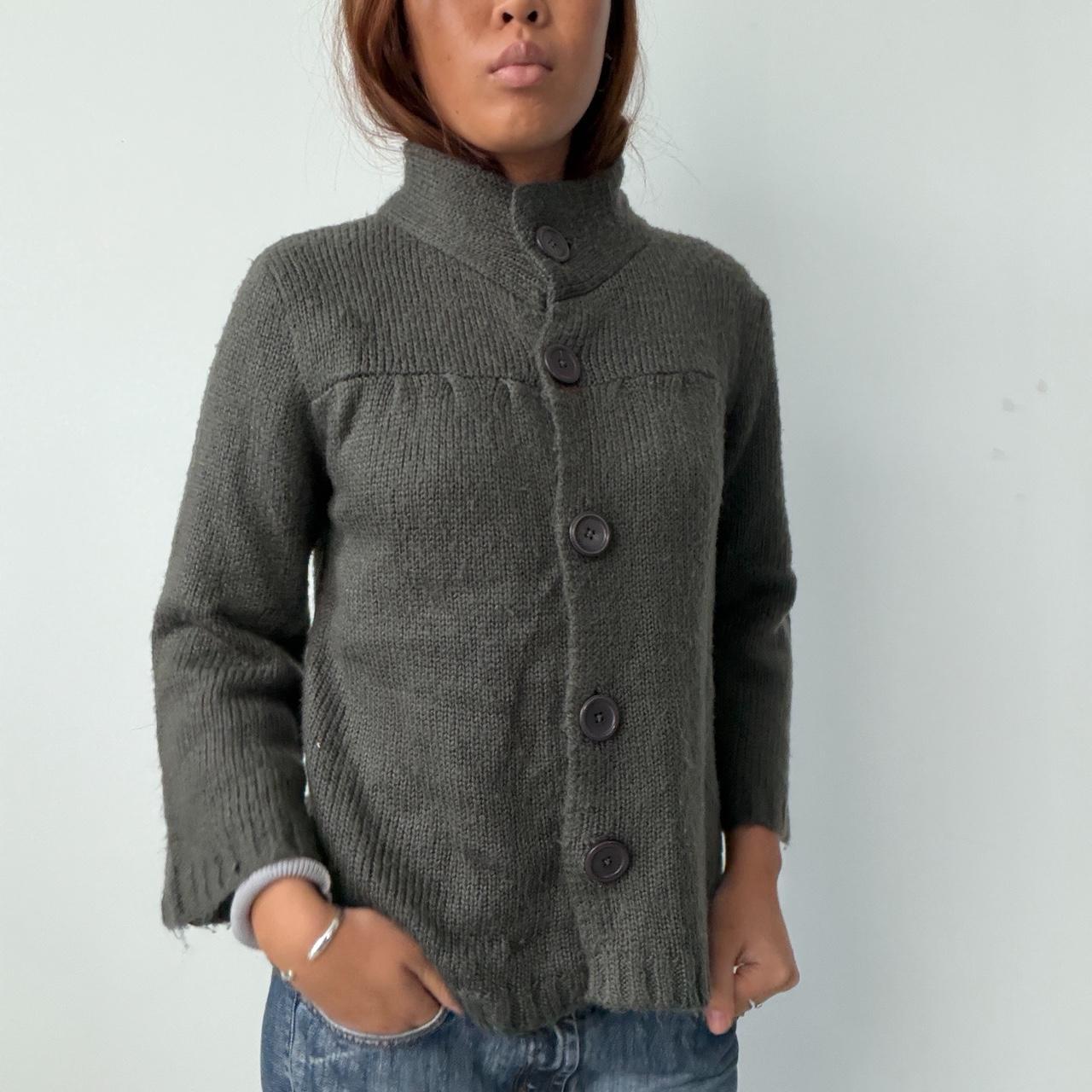 Vintage Funnel Neck Knit Cardigan