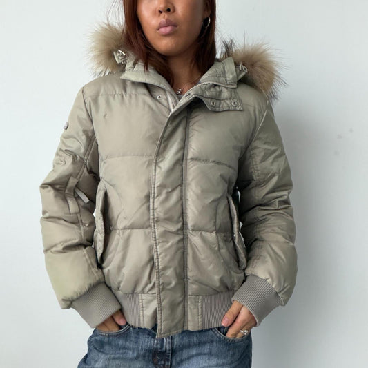 Vintage Khaki Puffer Jacket