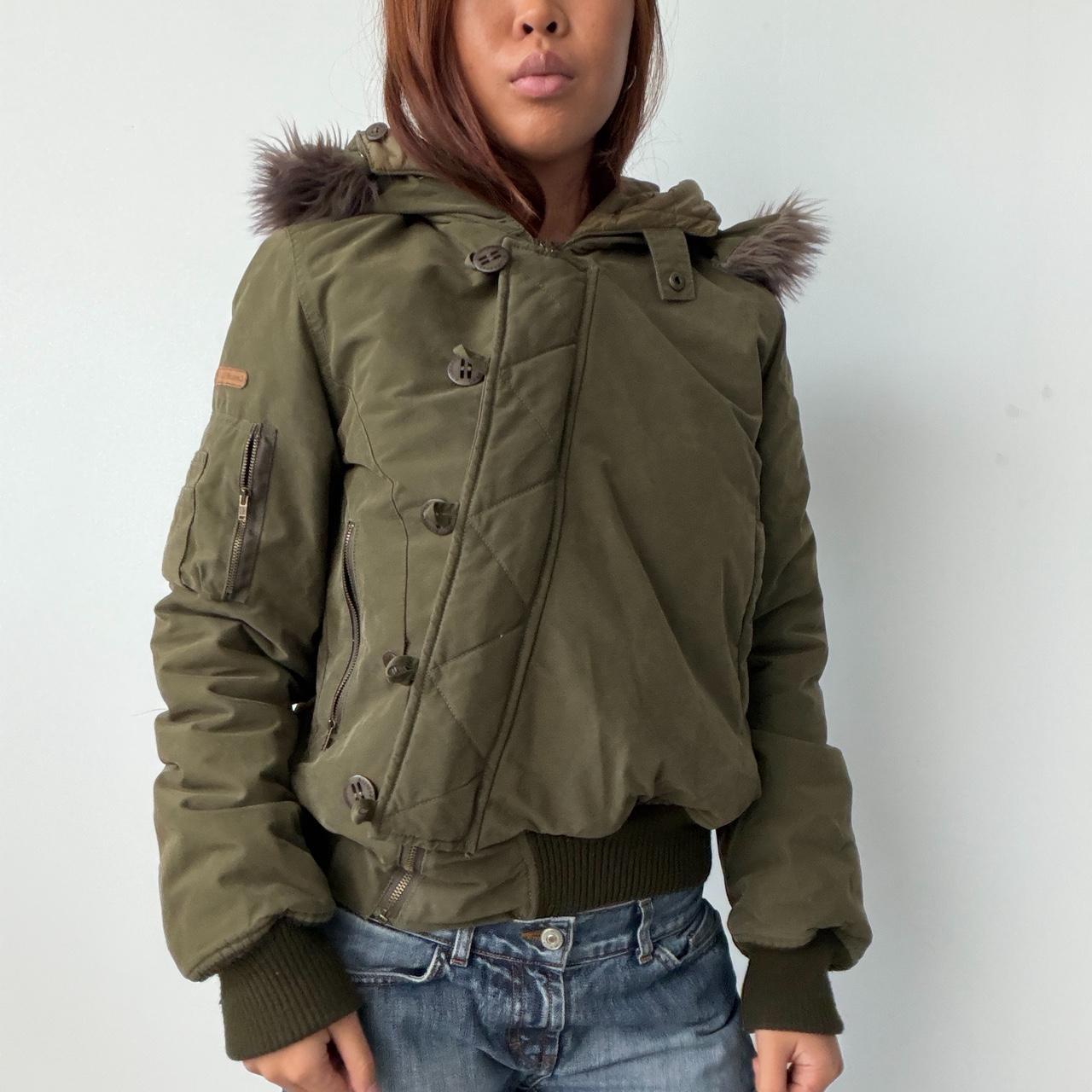 Vintage Khaki Puffer Jacket