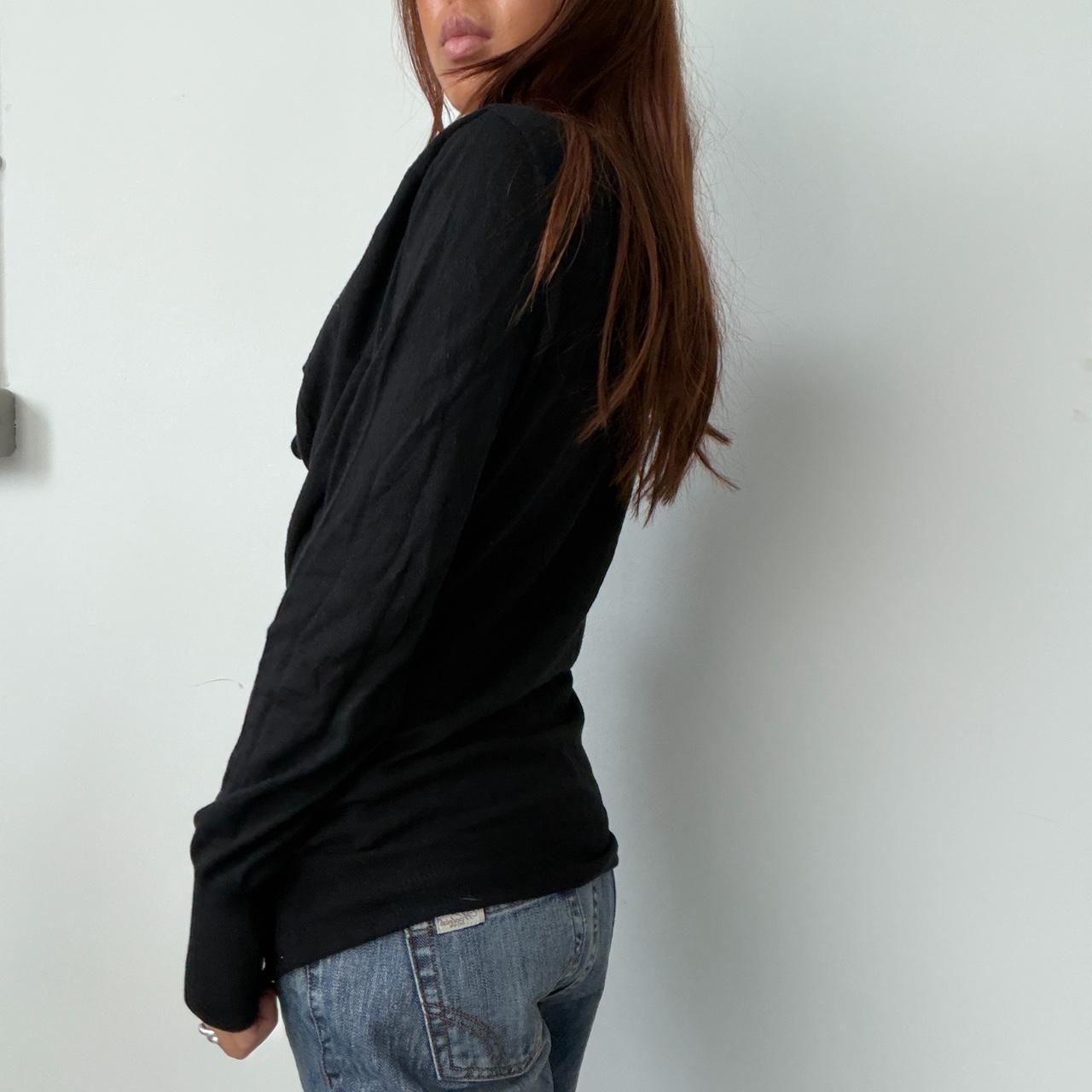 Vintage Black Cowl Neck Top