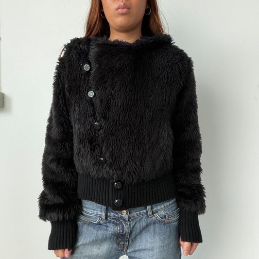 Vintage Faux Fur Hooded Jacket