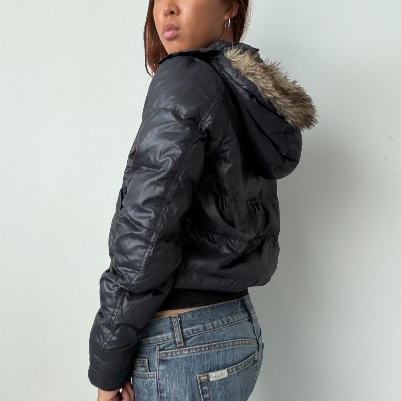 Vintage Black Fur Puffer