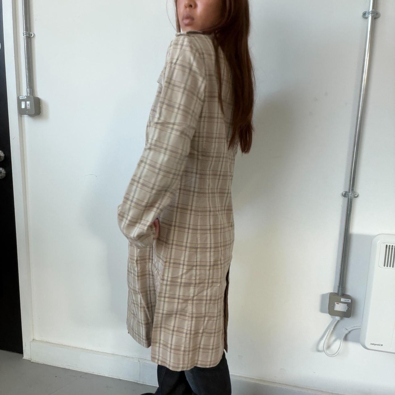 Vintage Beige Checkered Trench