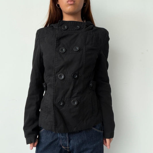 Vintage Black Hooded Jacket