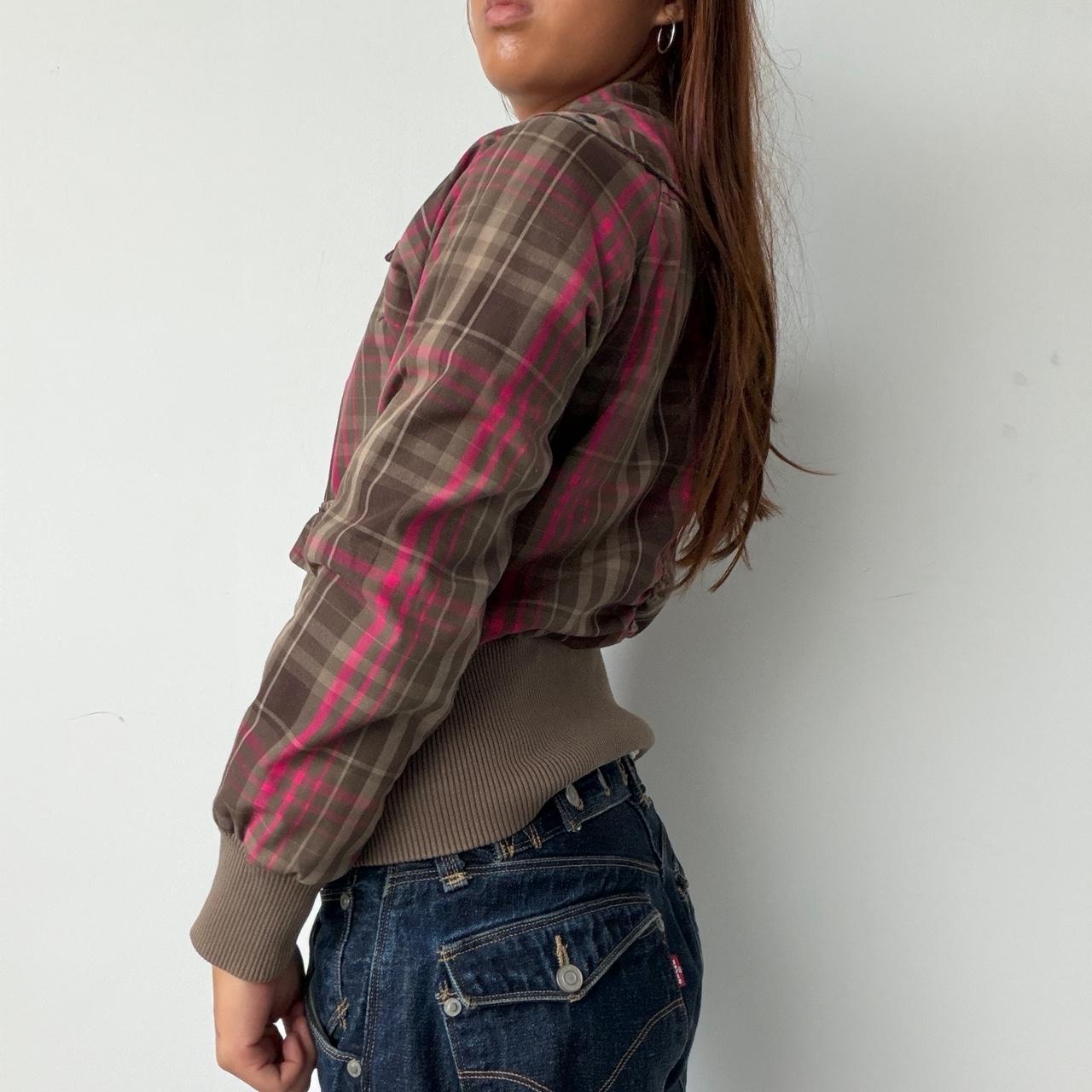 Vintage Brown & Pink Plaid Jacket