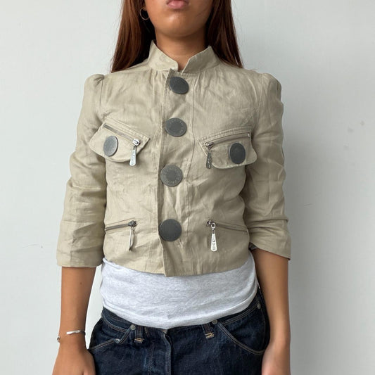 Vintage Beige Button Jacket