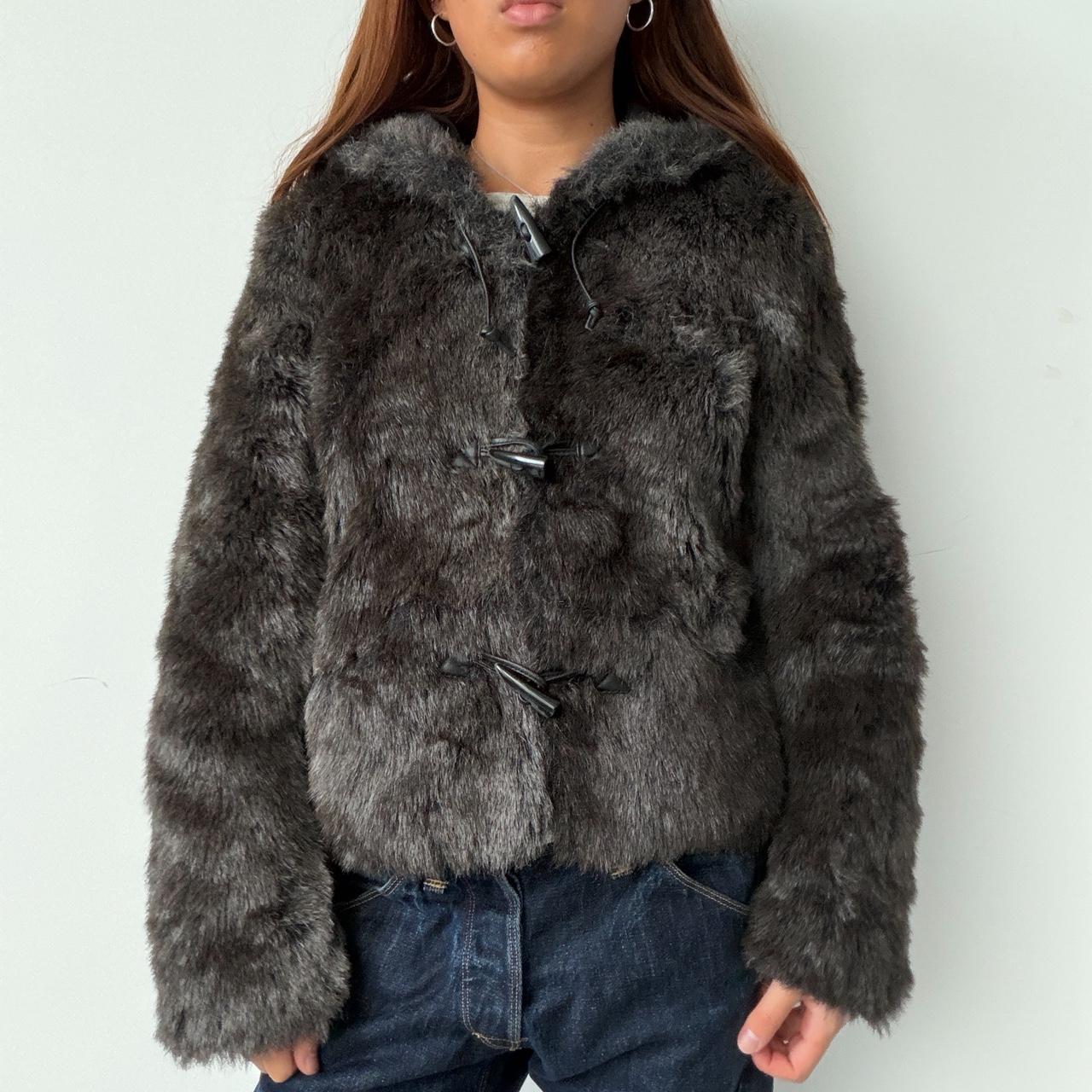 Vintage Faux Fur Grey Coat