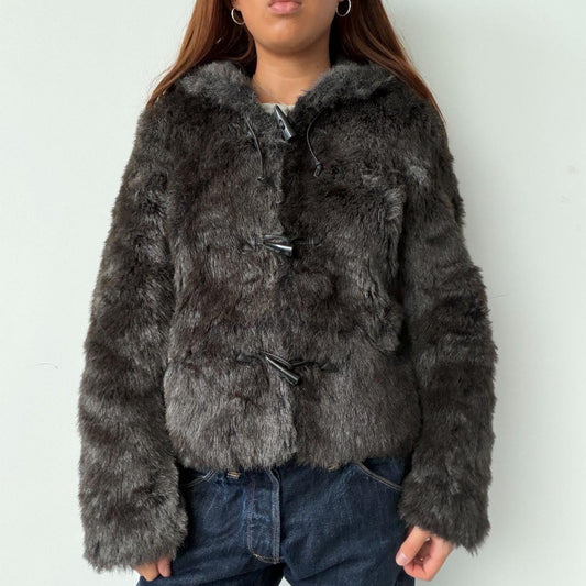 Vintage Faux Fur Grey Coat