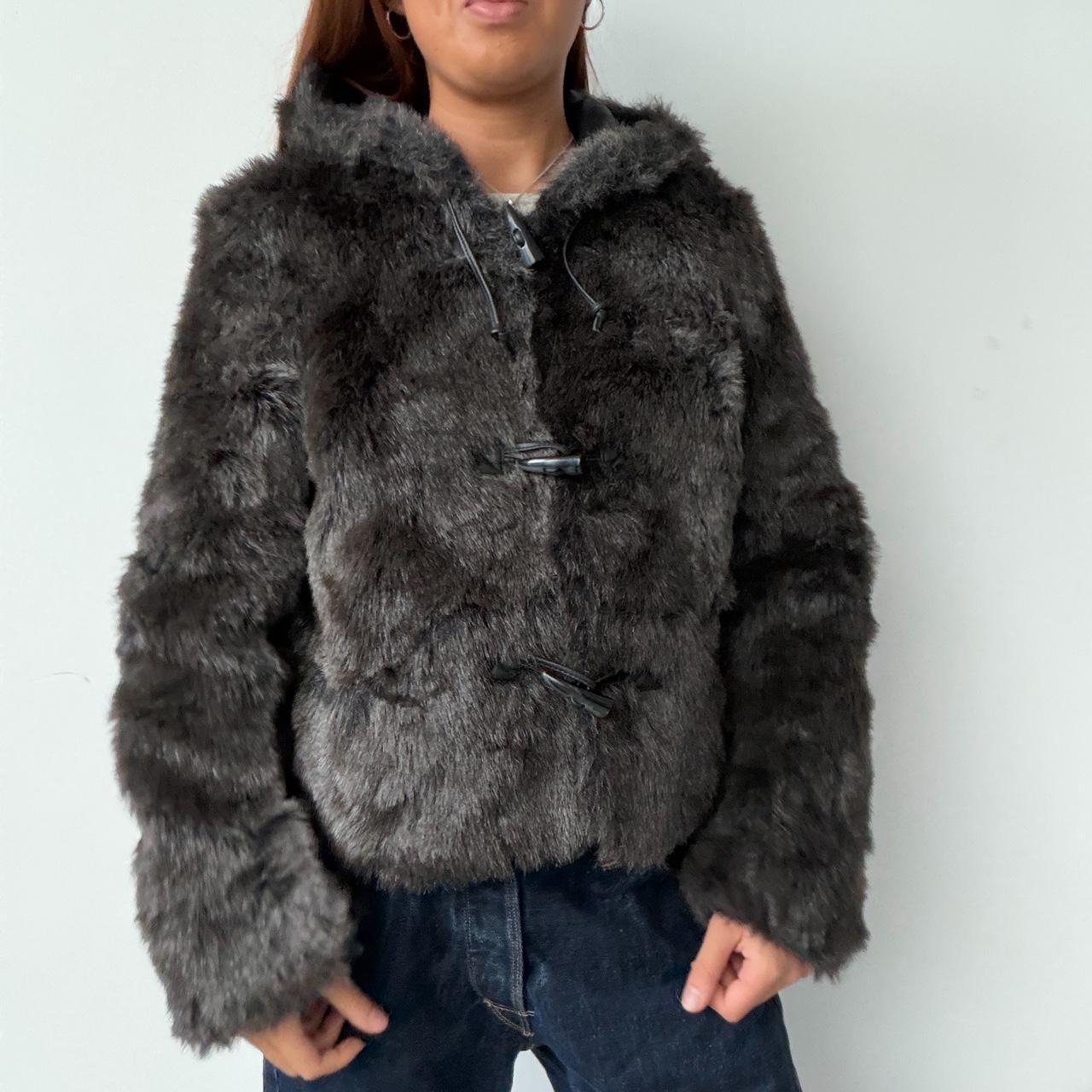 Vintage Faux Fur Grey Coat