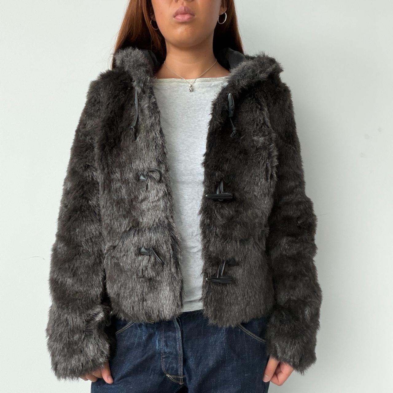 Vintage Faux Fur Grey Coat