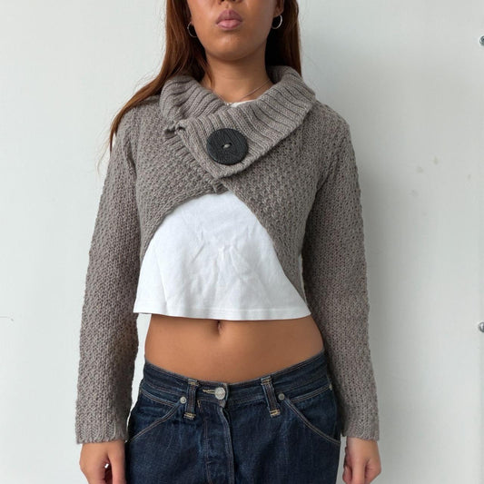 Vintage Brown Knit Cardigan