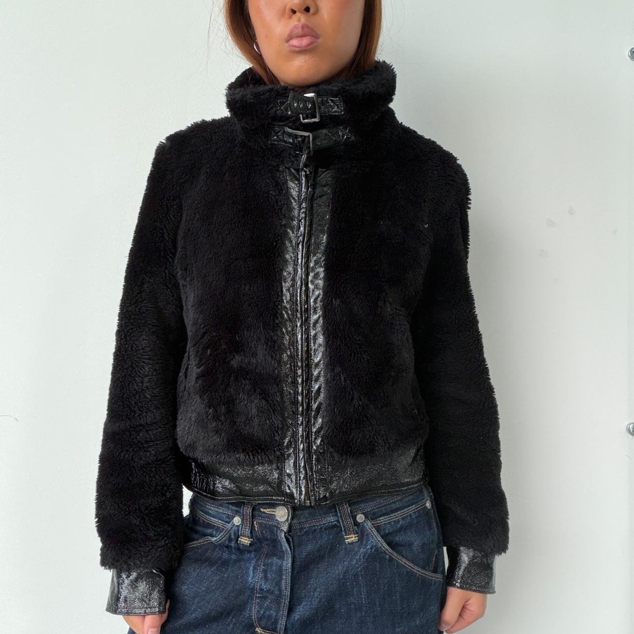 Vintage Black Faux Fur Jacket