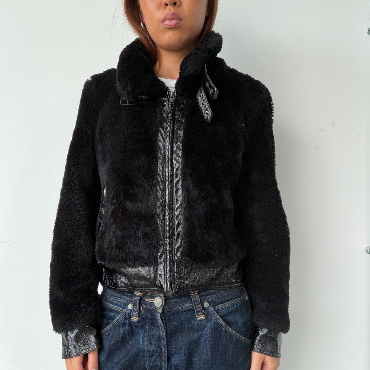 Vintage Black Faux Fur Jacket