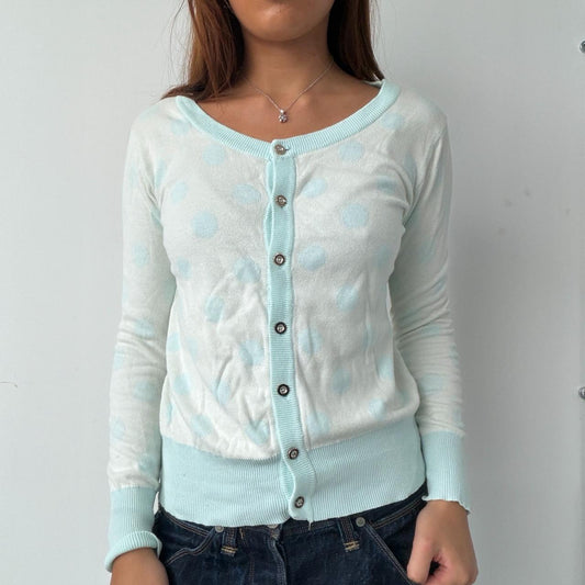 Vintage Blue Polka Dot Cardigan