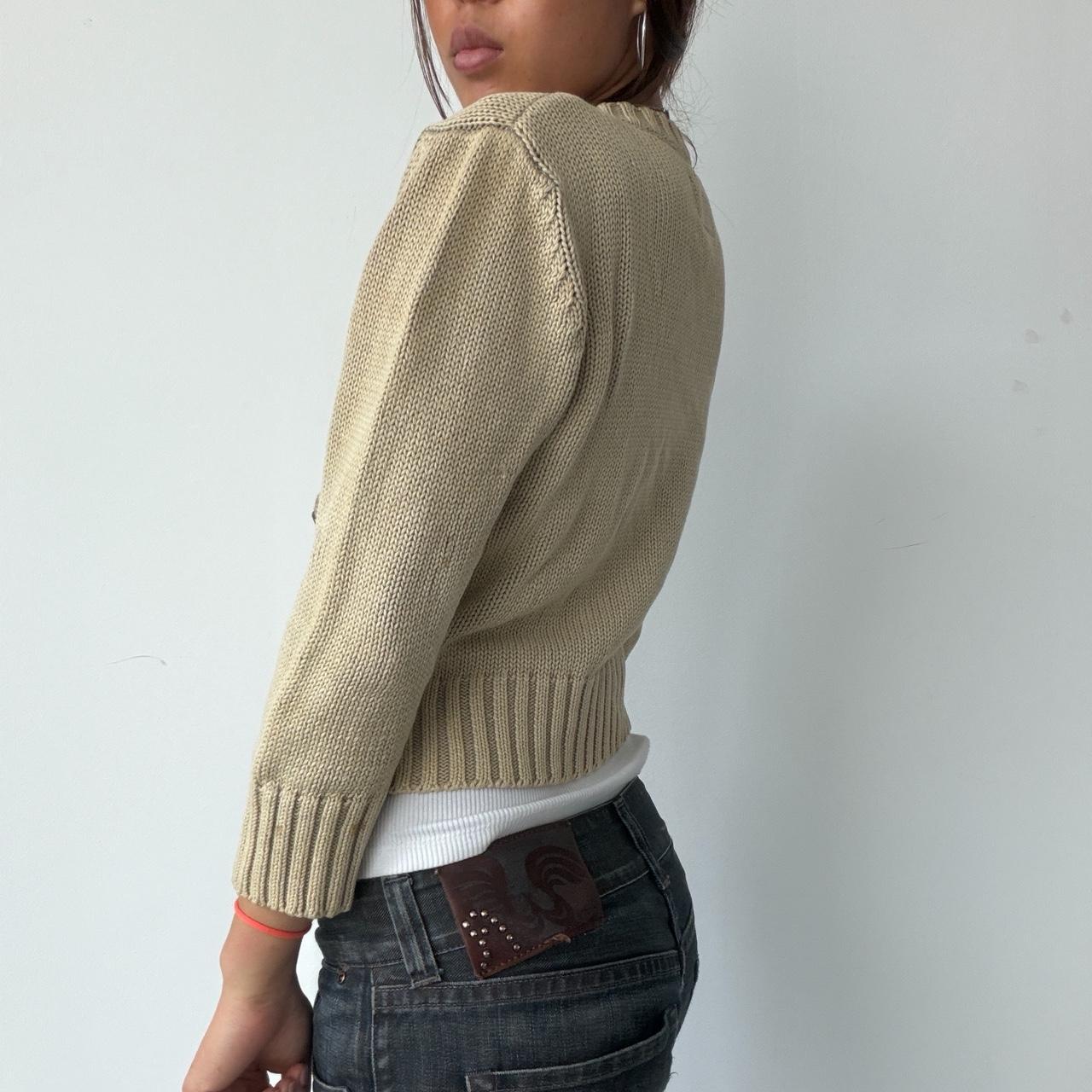 Vintage Beige Knit Zip Up