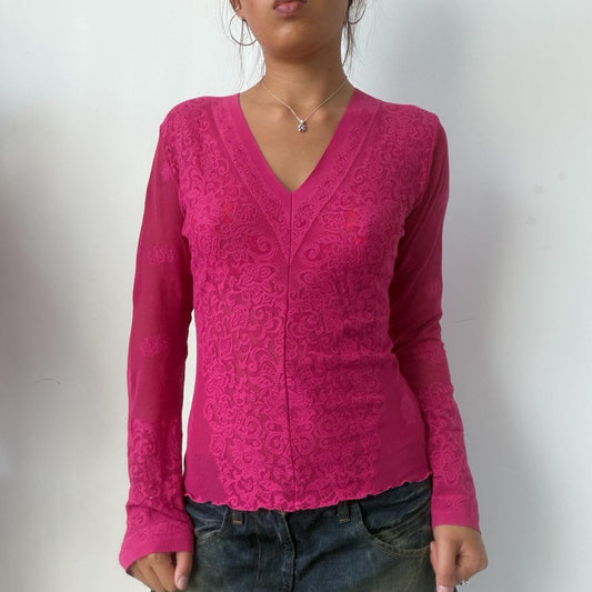 Vintage Pink Lacey Long Sleeve