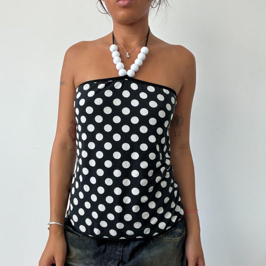 Vintage Polka Dot Beaded Halter Top