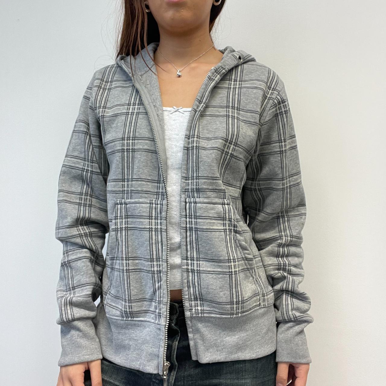 Grey Checkered Hoodie