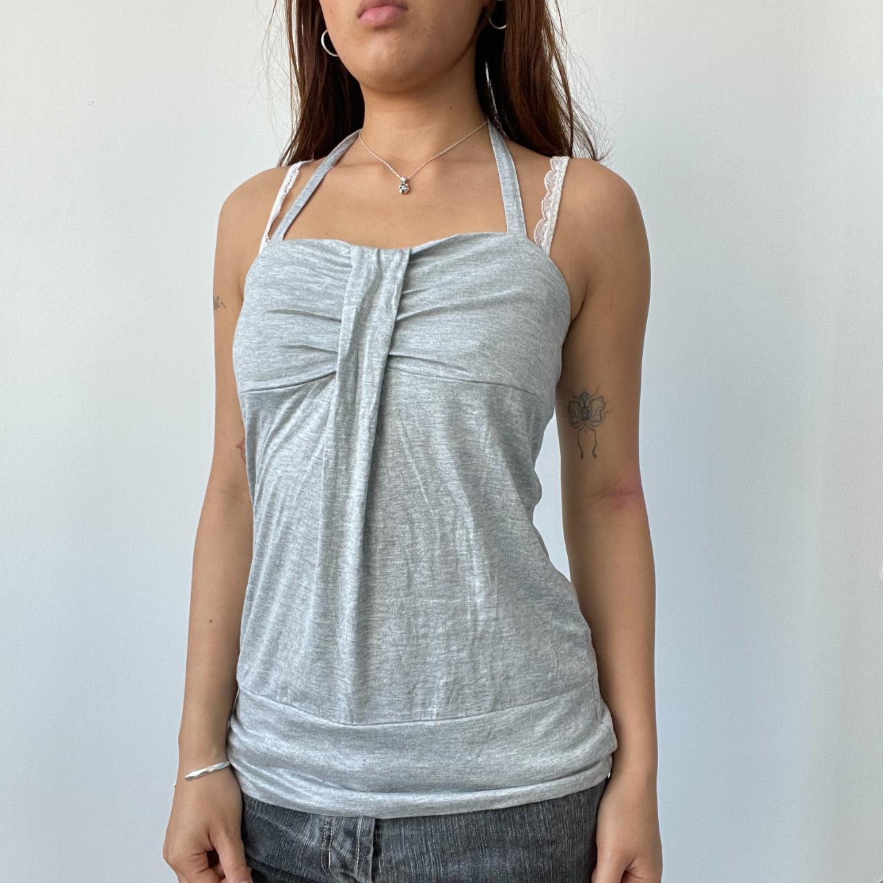 Grey Halter Neck Vest Top