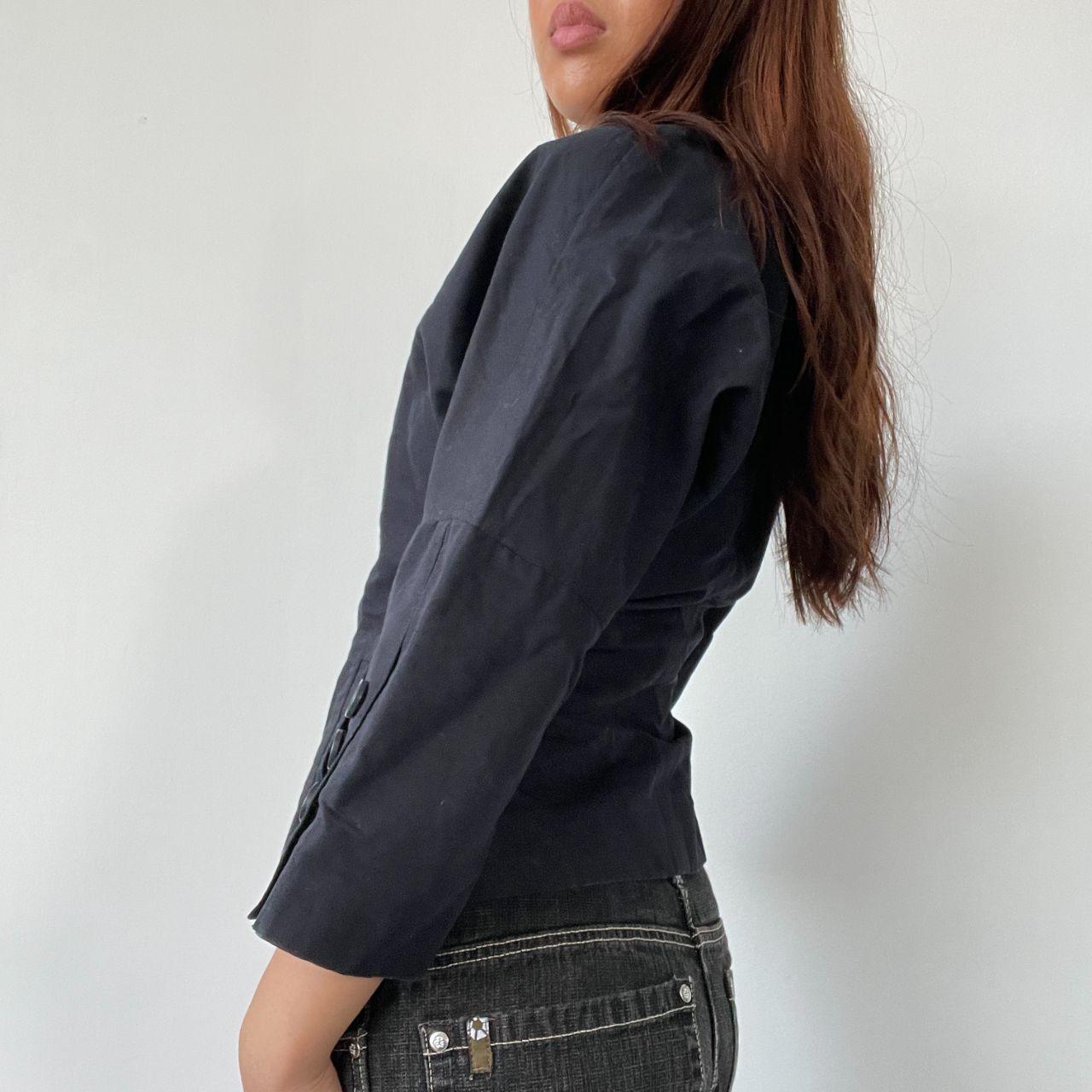 Black Fitted Button Up Jacket