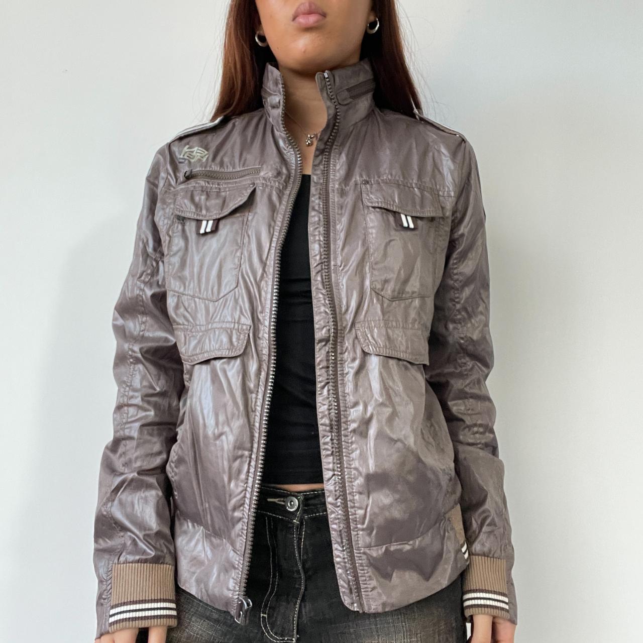 Brown Shiny Utility Jacket