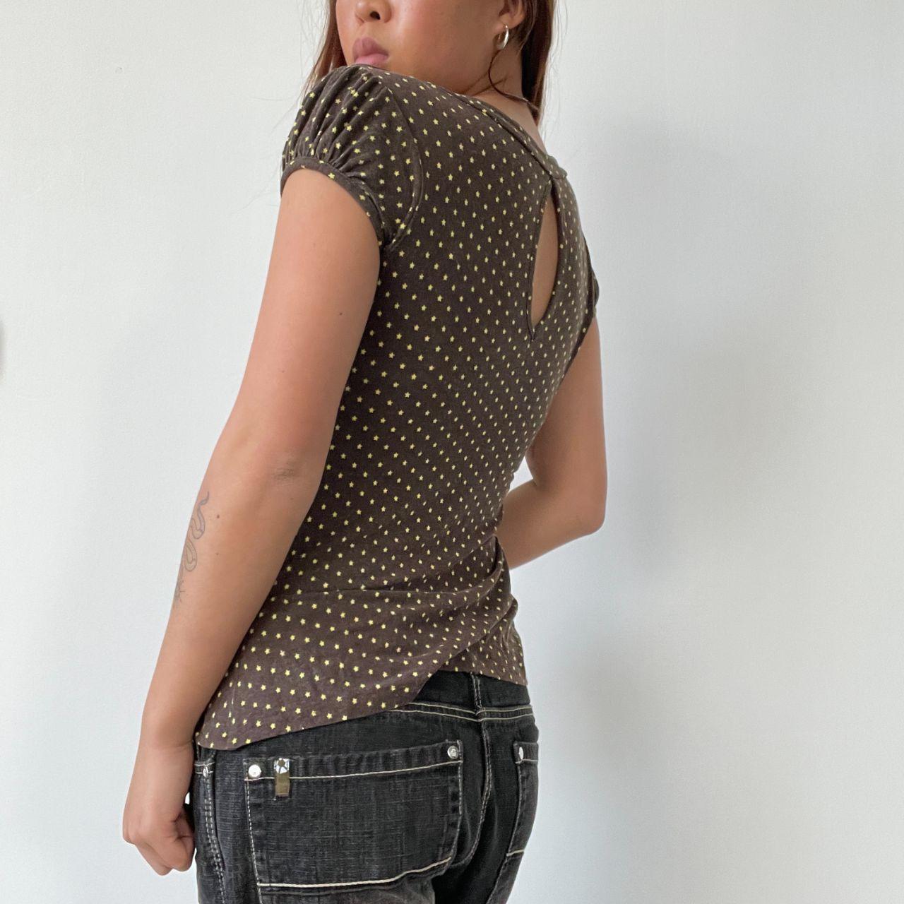 Brown Polka Dot Milkmaid Top