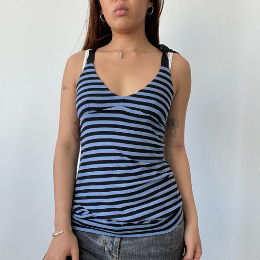 Black/Blue Cami Vest Top