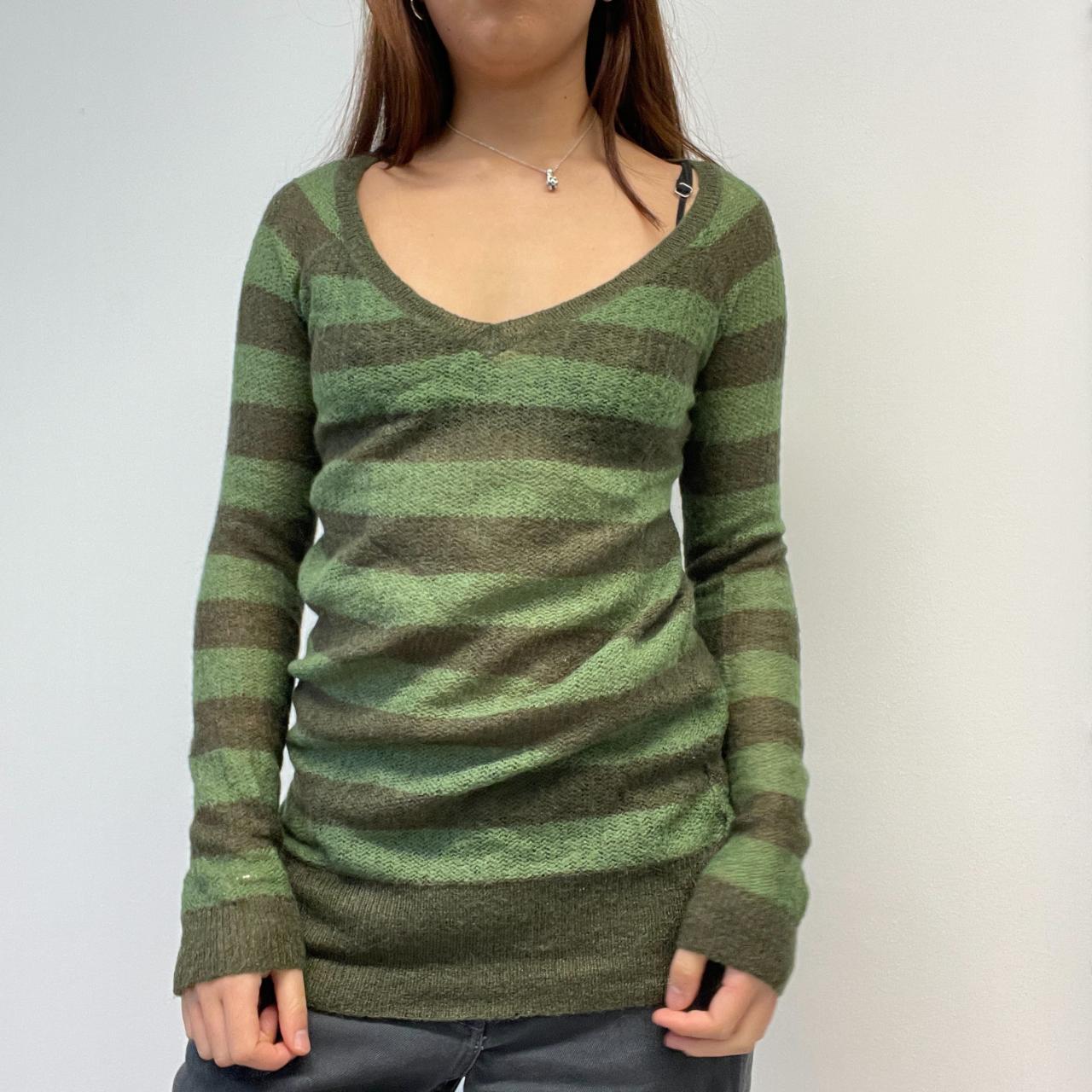 Khaki Stripy Knit Jumper