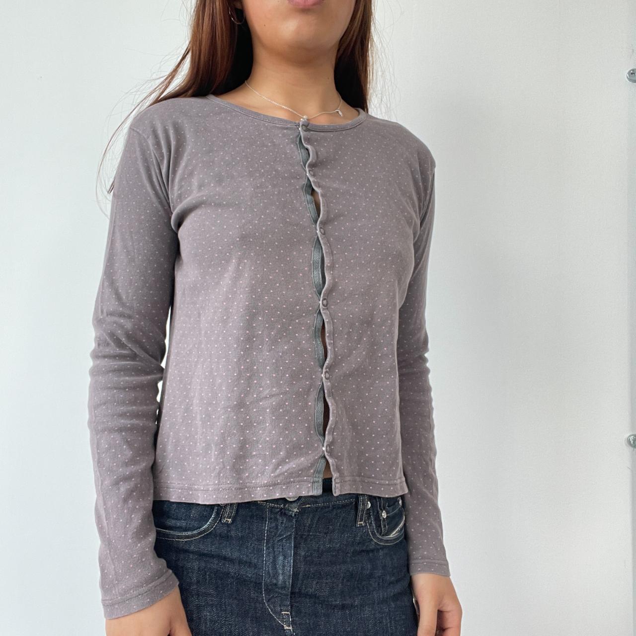 Purple Polka Dot Cardigan Top