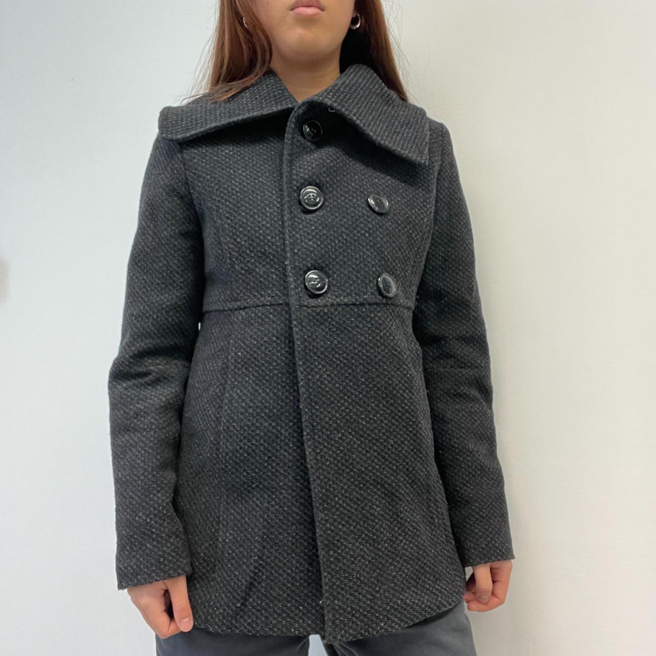 Grey Detailed Asymmetric Peacoat