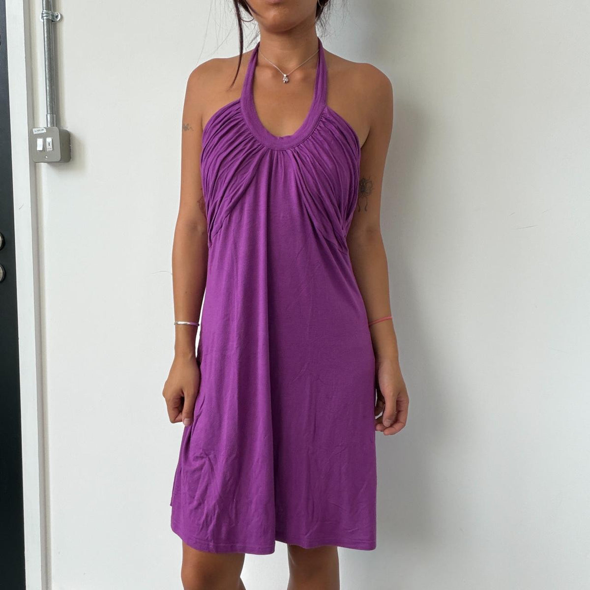 Vintage Purple Halter Dress