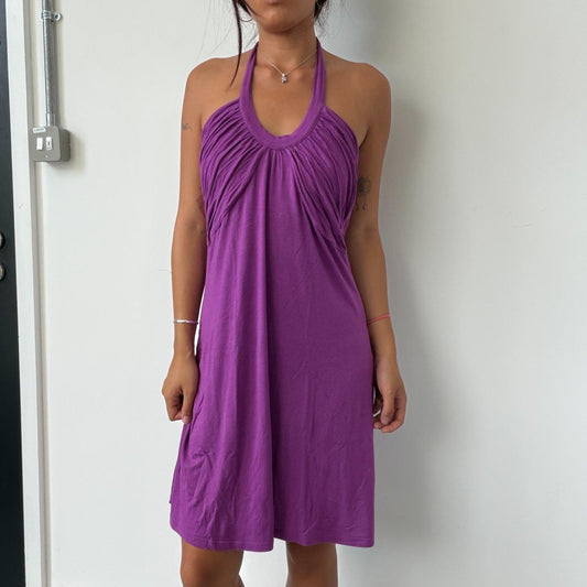 Vintage Purple Halter Dress