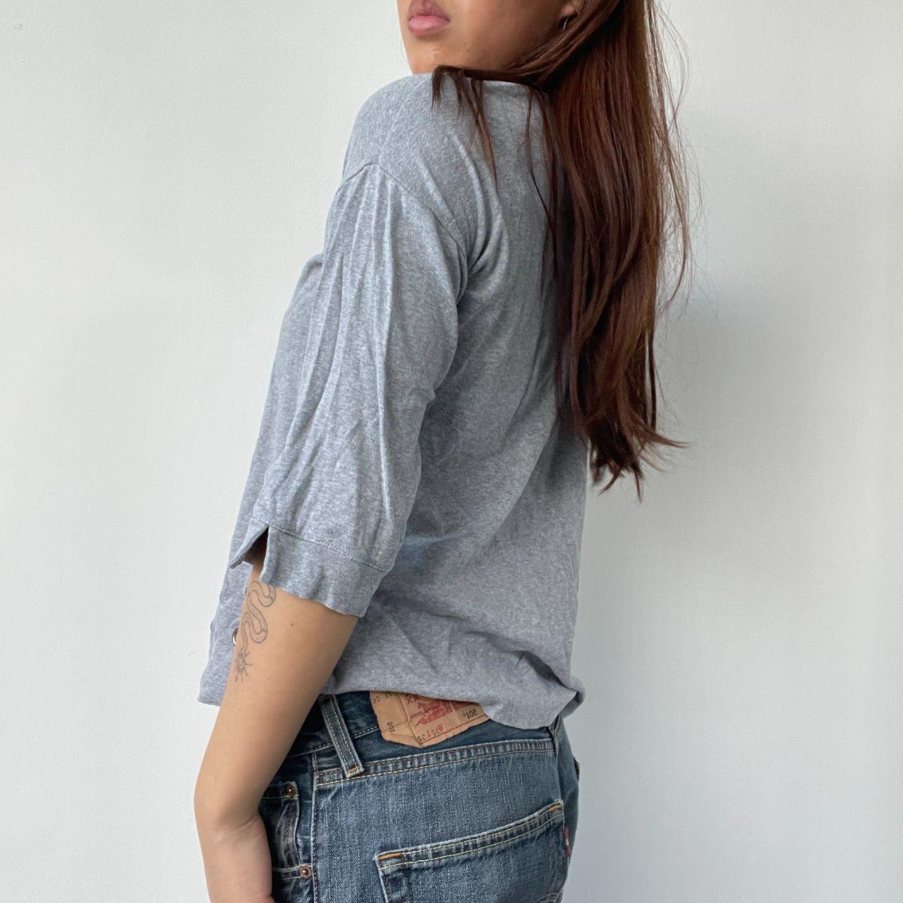 Grey Flowy Eyelet Top