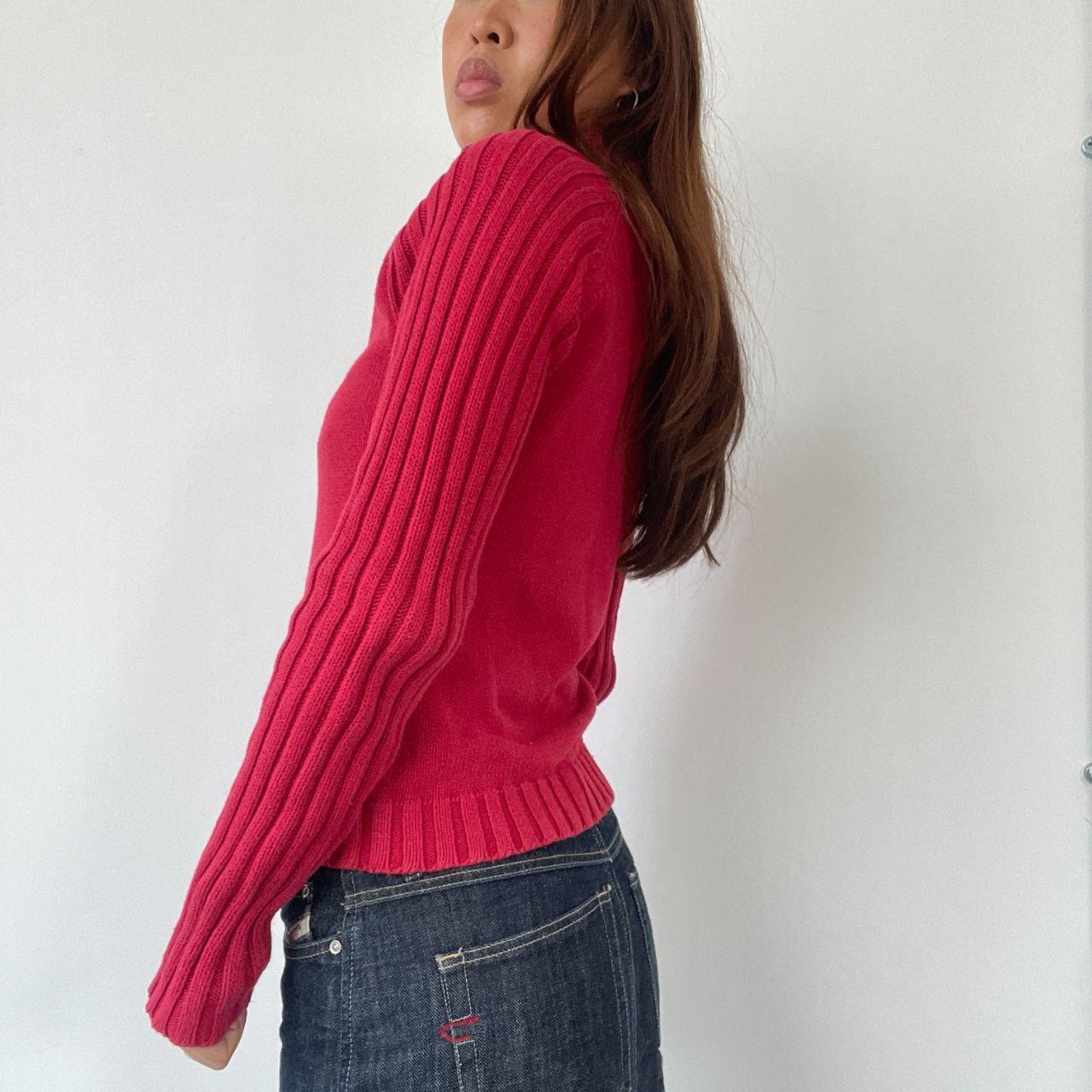 Red Double Zip Knitted Jumper