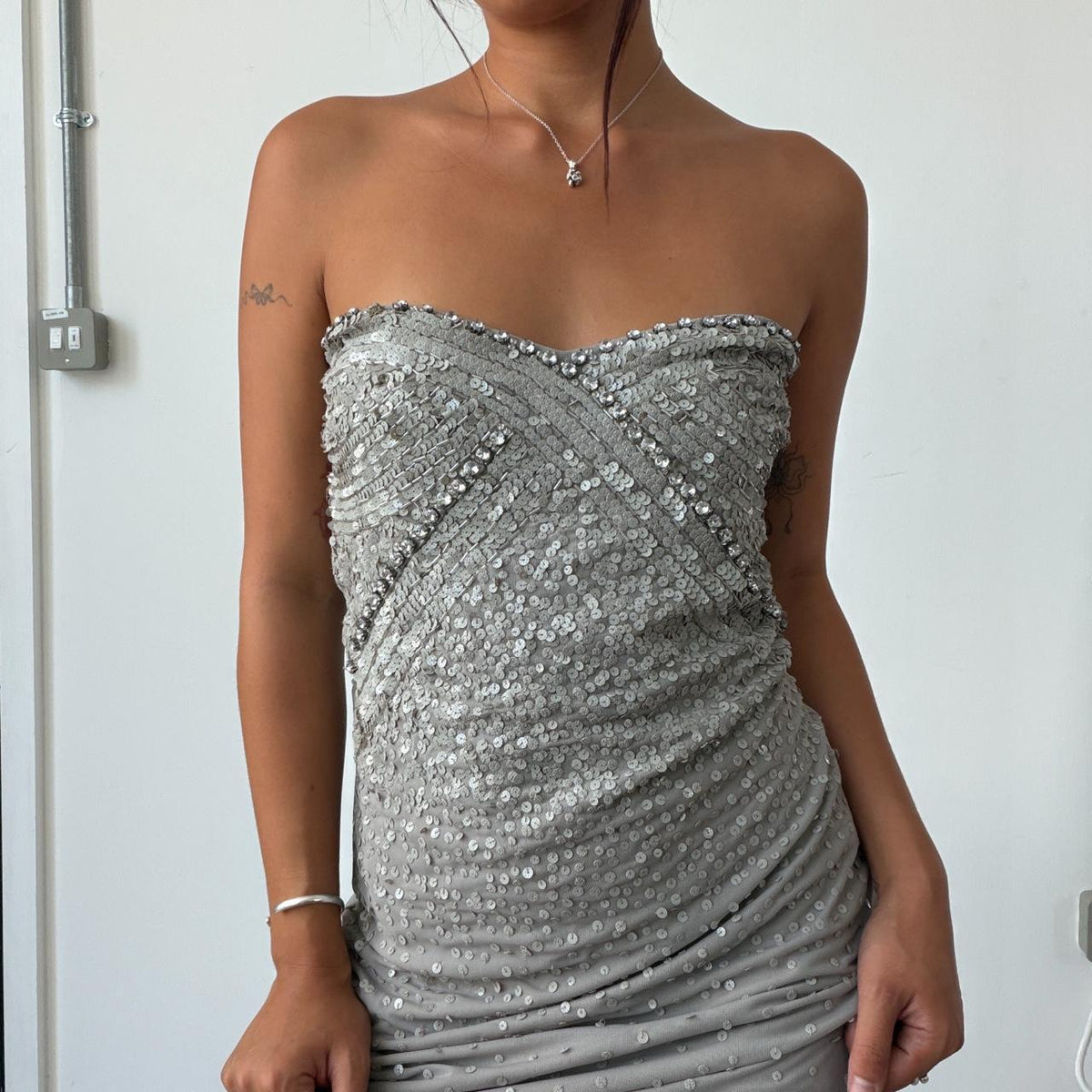 Vintage Sequin Bandeau Dress