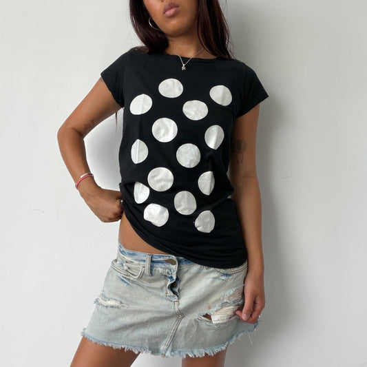 Vintage Black Graphic Print Top