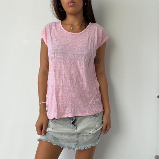 Vintage Pink Linen T-Shirt