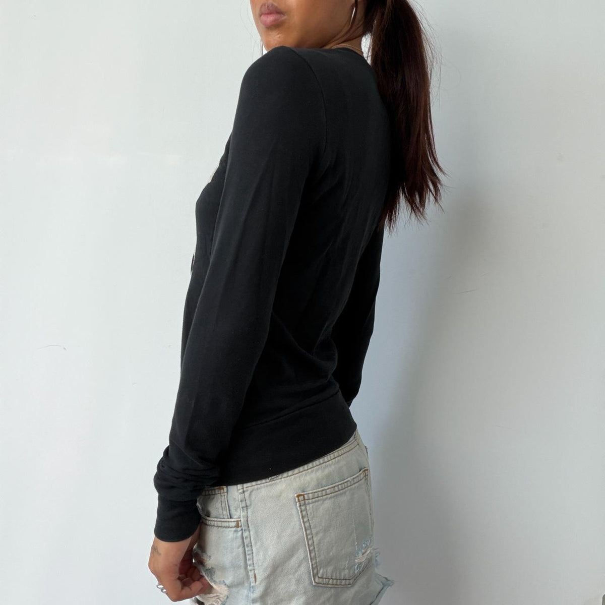 Vintage Black Bow Zip Up Jumper