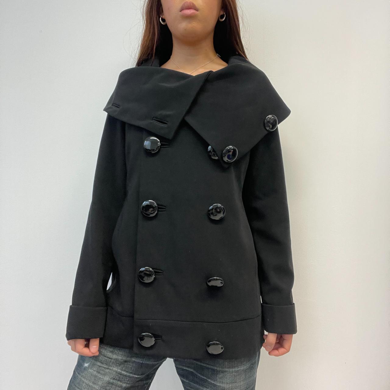 Black Asymmetric Peacoat Jacket