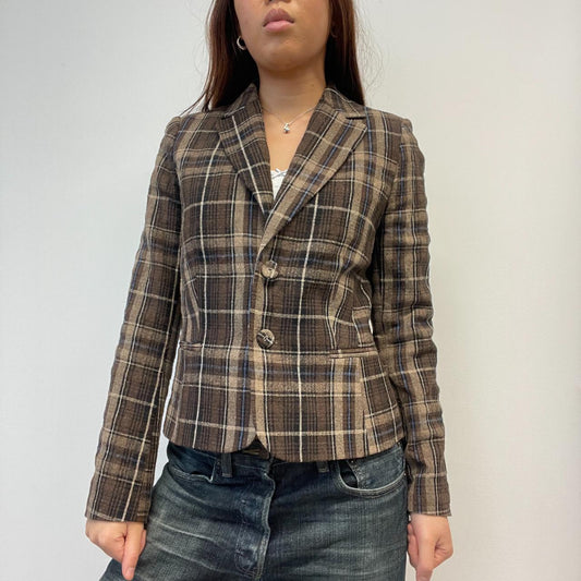 Brown Checkered Blazer